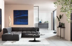 KARE Ecksofa Belami Velvet Grau Links