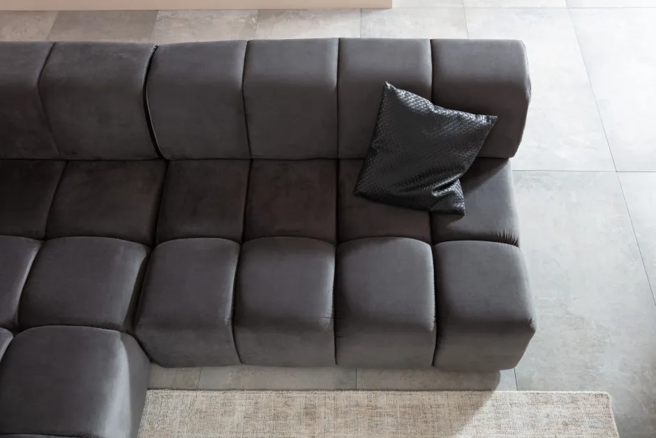 KARE Ecksofa Belami Velvet Grau Links