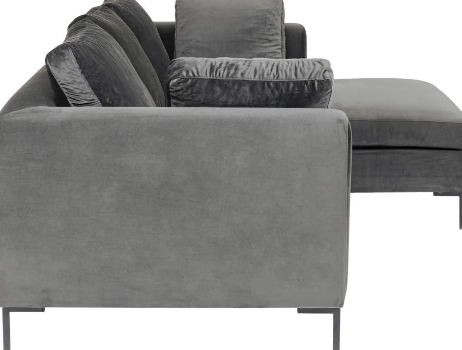 KARE Ecksofa Gianni Velvet Grau 270x167cm Rechts