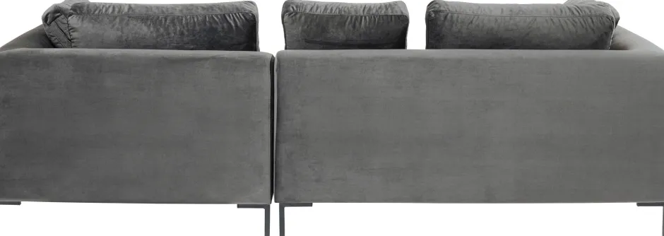 KARE Ecksofa Gianni Velvet Grau 270x167cm Rechts