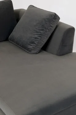 KARE Ecksofa Gianni Velvet Grau 270x167cm Rechts