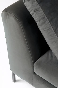 KARE Ecksofa Gianni Velvet Grau 270x167cm Rechts