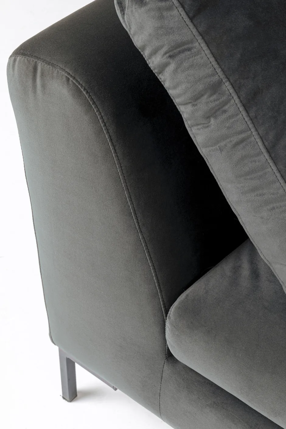 KARE Ecksofa Gianni Velvet Grau 270x167cm Rechts