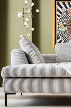 KARE Ecksofa Gianni Cord Grau Links