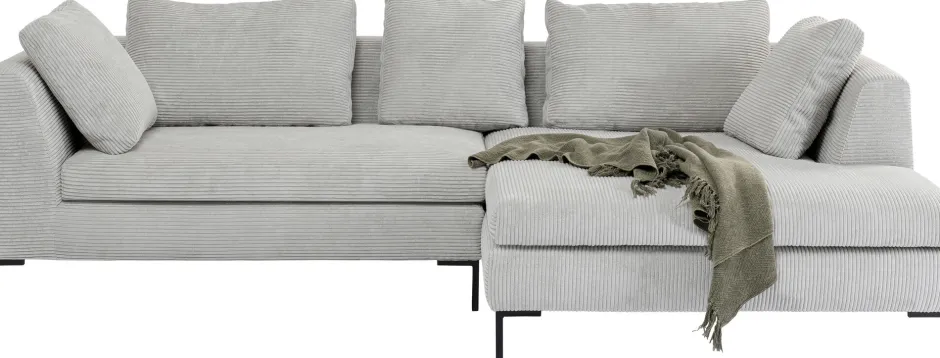 KARE Ecksofa Gianni Cord Grau Rechts