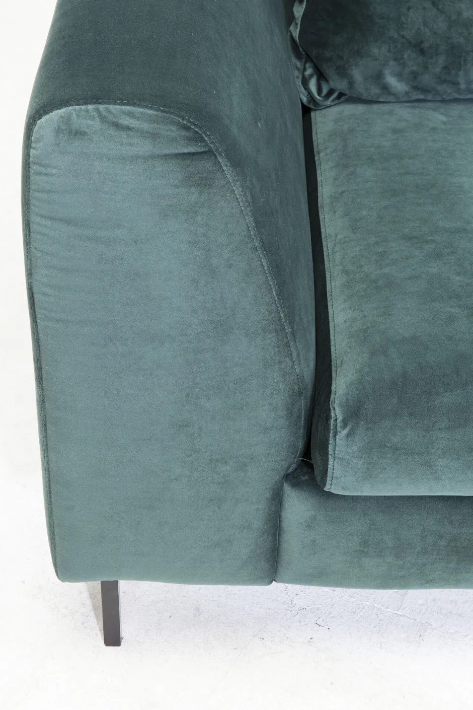 KARE Ecksofa Gianni Velvet Dunkelgrün Rechts Schwarz