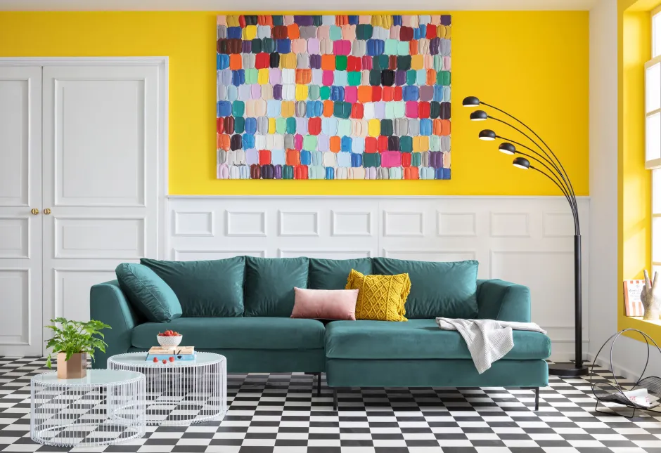 KARE Ecksofa Gianni Velvet Dunkelgrün Rechts Schwarz