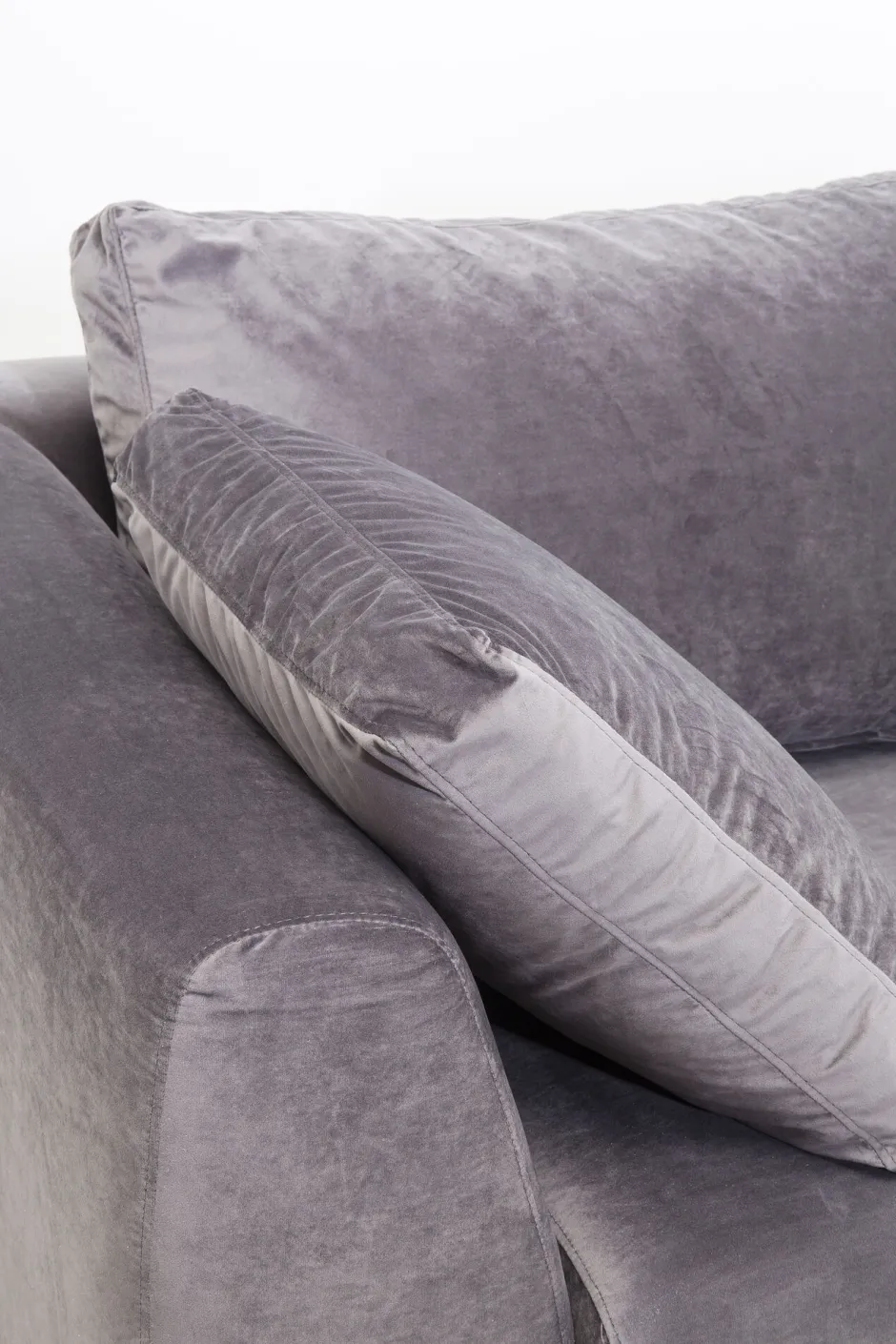 KARE Ecksofa Gianni Velvet Grau Links Schwarz