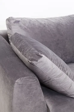 KARE Ecksofa Gianni Velvet Grau Rechts Schwarz