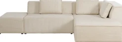 KARE Ecksofa Infinity Ottomane Cord Creme Rechts