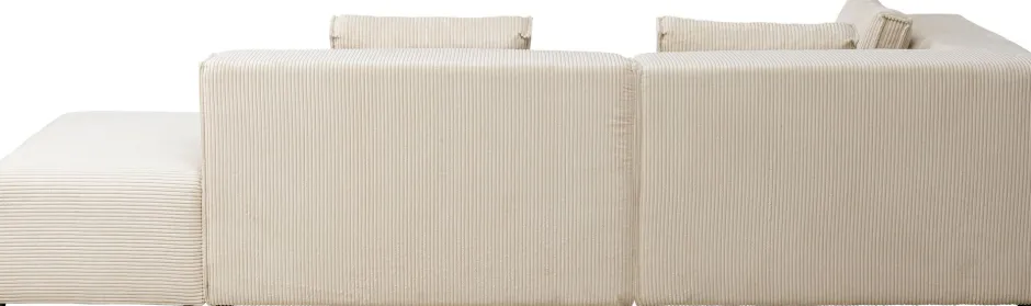 KARE Ecksofa Infinity Ottomane Cord Creme Links