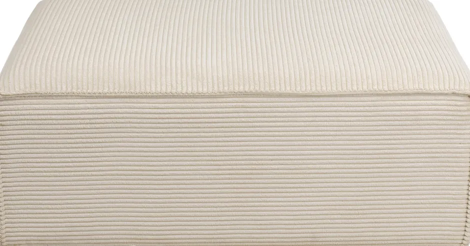 KARE Ecksofa Infinity Ottomane Cord Creme Links