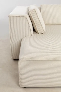 KARE Ecksofa Infinity Ottomane Cord Creme Links