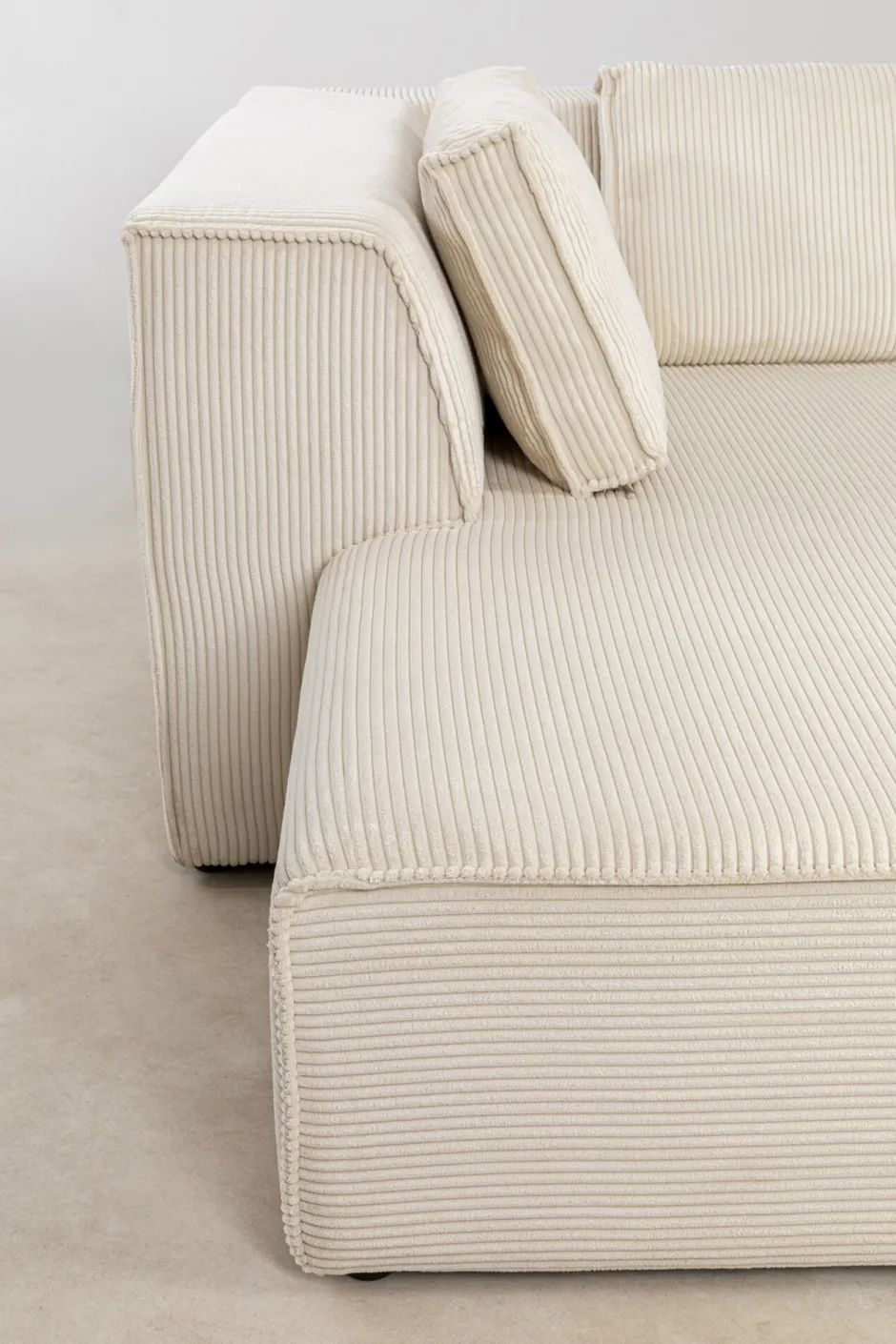 KARE Ecksofa Infinity Ottomane Cord Creme Links