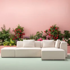 KARE Ecksofa Infinity Ottomane Creme Rechts