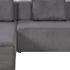 KARE Ecksofa Infinity Ottomane Cord Grau Links