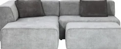 KARE Ecksofa Infinity Ottomane Grau Links