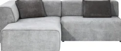 KARE Ecksofa Infinity Ottomane Grau Links