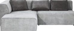 KARE Ecksofa Infinity Ottomane Grau Links