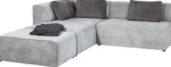 KARE Ecksofa Infinity Ottomane Grau Links