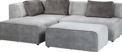 KARE Ecksofa Infinity Ottomane Grau Links