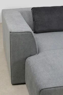 KARE Ecksofa Infinity Ottomane Grau Links
