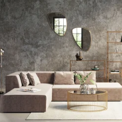 KARE Ecksofa Infinity Velvet Taupe Links