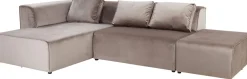KARE Ecksofa Infinity Velvet Taupe Links