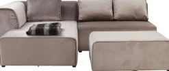 KARE Ecksofa Infinity Velvet Taupe Links