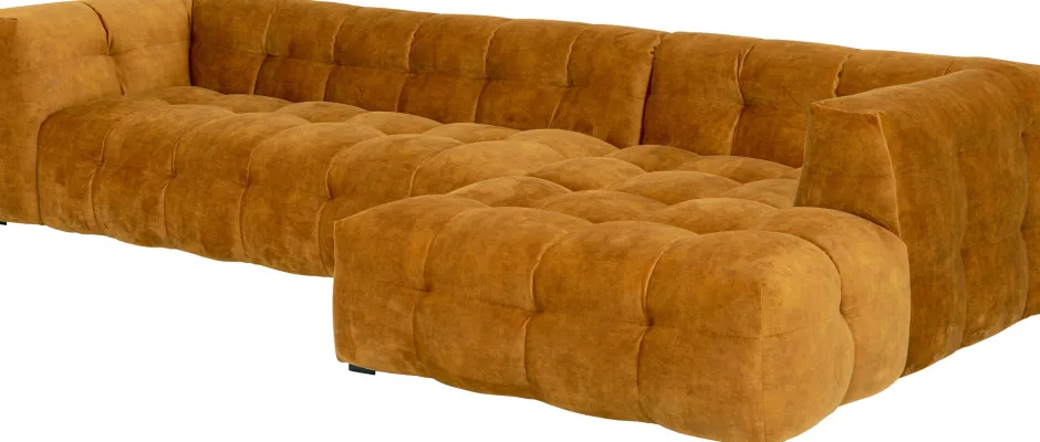 KARE Ecksofa Salamanca Goldbraun Rechts