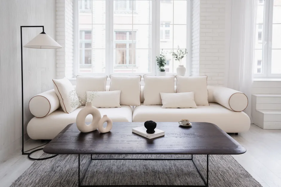 KARE Ecksofa Splendido Creme Links 327cm