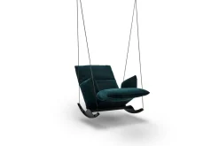 KARE Funktionssessel Rockfrog breit Stoff Lounge petrol