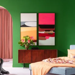 KARE Gerahmtes Bild Abstract Shapes Pink 73x143cm