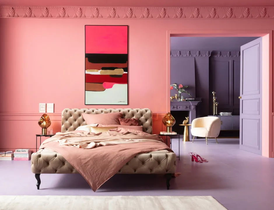 KARE Gerahmtes Bild Abstract Shapes Pink 73x143cm