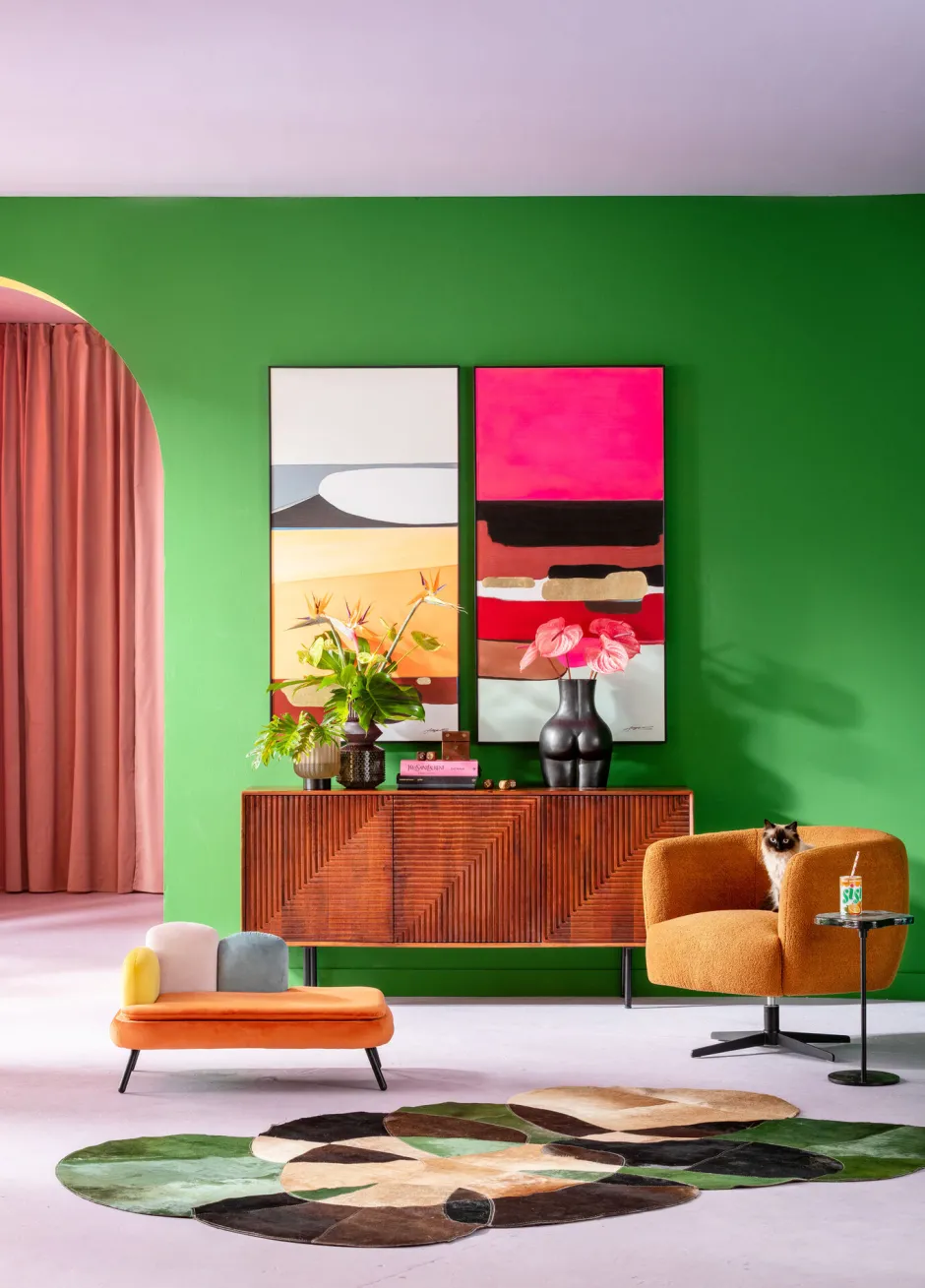 KARE Gerahmtes Bild Abstract Shapes Pink 73x143cm