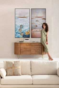 KARE Gerahmtes Bild Cloud Fisherman Boat 60x120cm