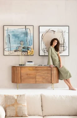 KARE Gerahmtes Bild Dust Blau 100x100cm