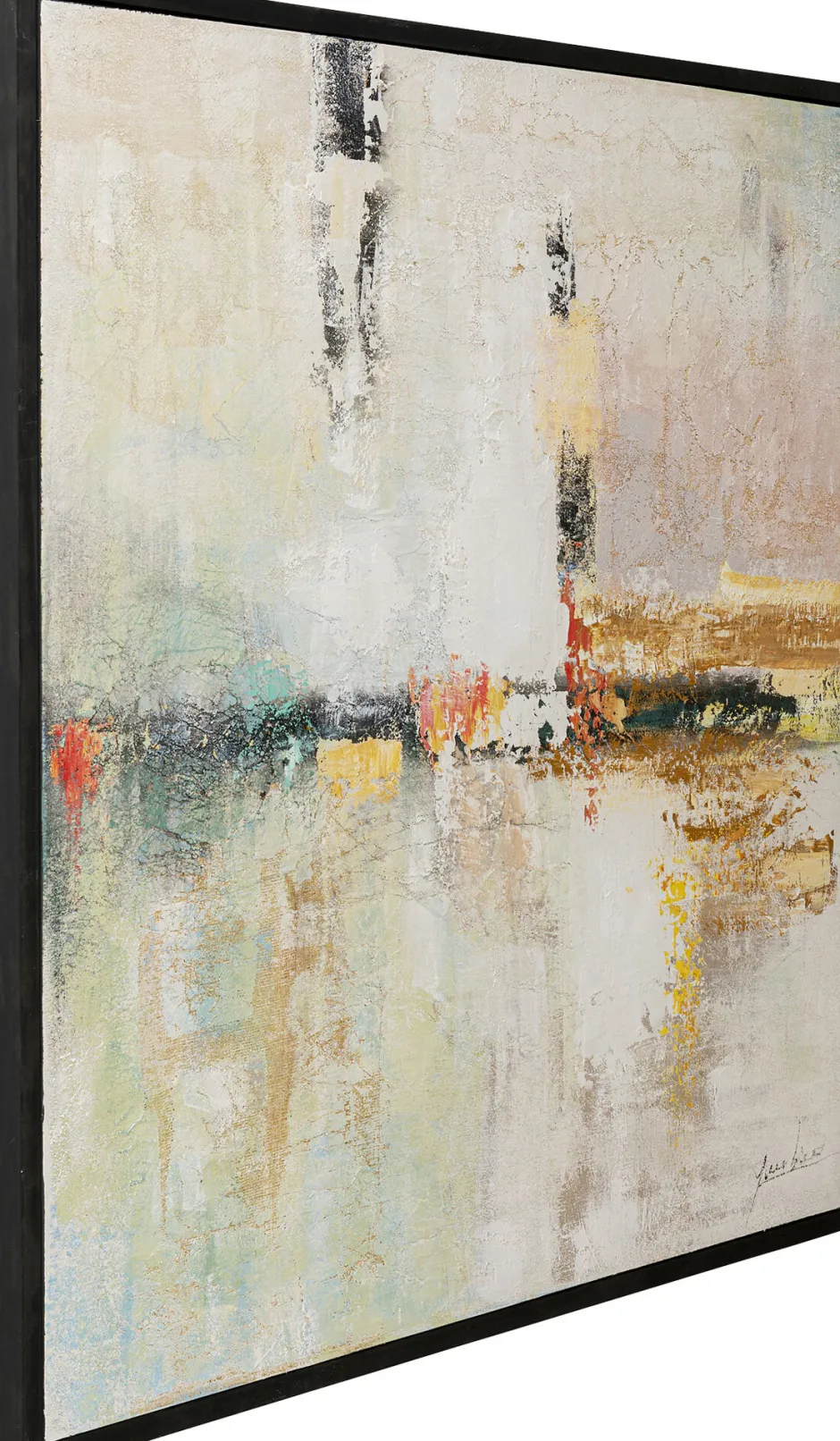 KARE Gerahmtes Bild Dust Gold 120x120cm