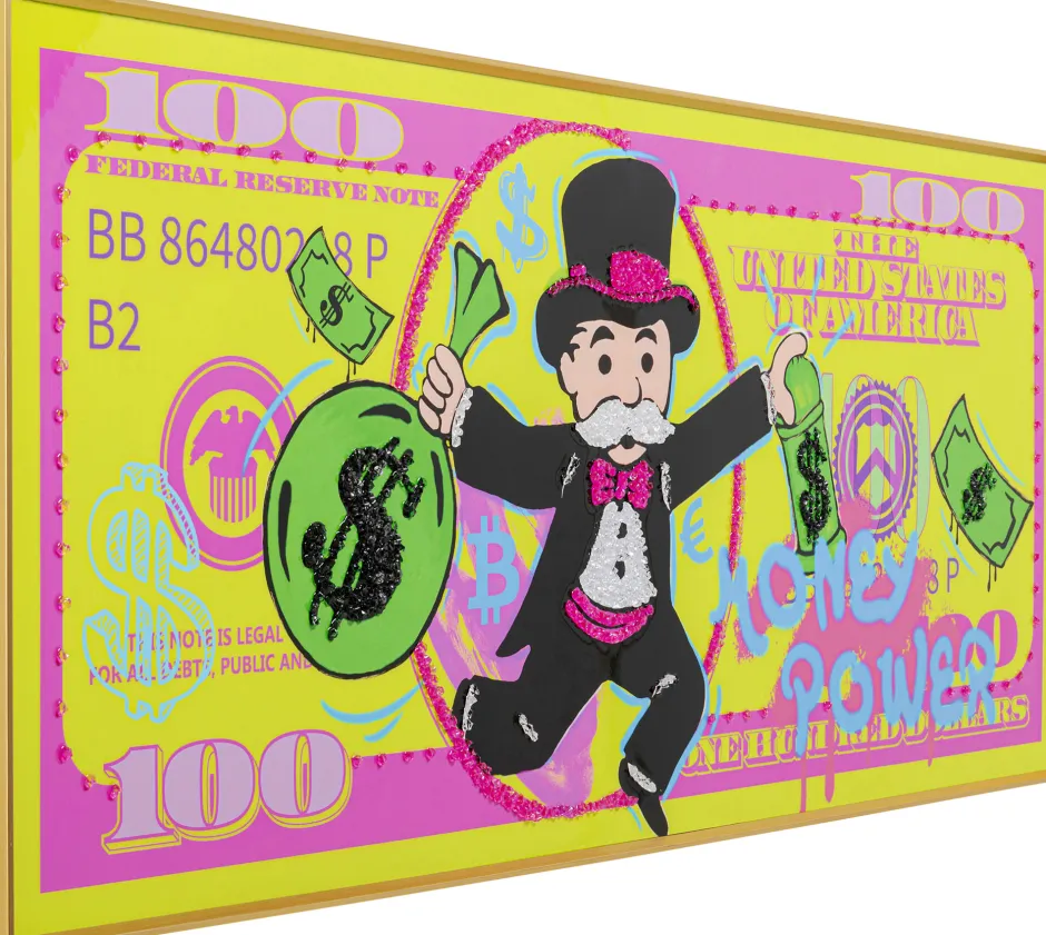 KARE Gerahmtes Bild Graffiti Money 70x160cm