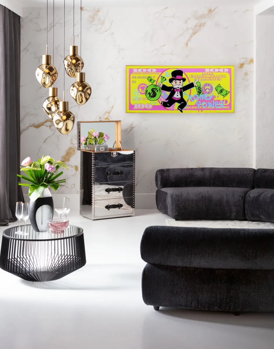 KARE Gerahmtes Bild Graffiti Money 70x160cm