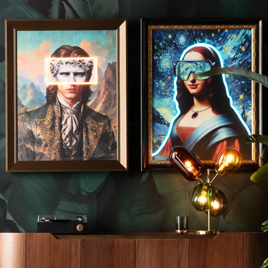 KARE Gerahmtes Bild LED Art Gentleman 80x100cm