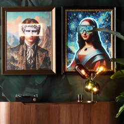 KARE Gerahmtes Bild LED Art Lady 80x100cm