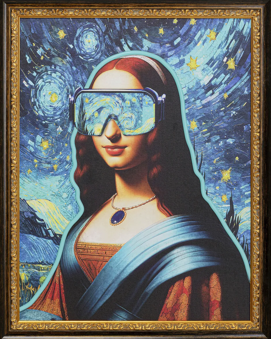 KARE Gerahmtes Bild LED Art Lady 80x100cm