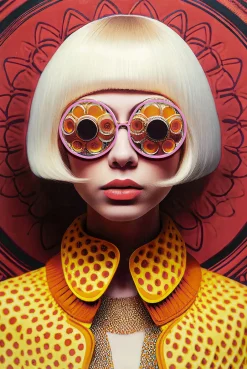 KARE Gerahmtes Bild LED Fancy Blonde Lady 120x80cm