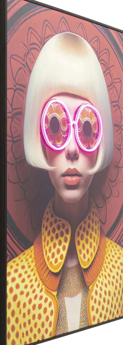 KARE Gerahmtes Bild LED Fancy Blonde Lady 120x80cm