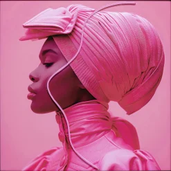 KARE Gerahmtes Bild Pink Woman LED 80x80cm