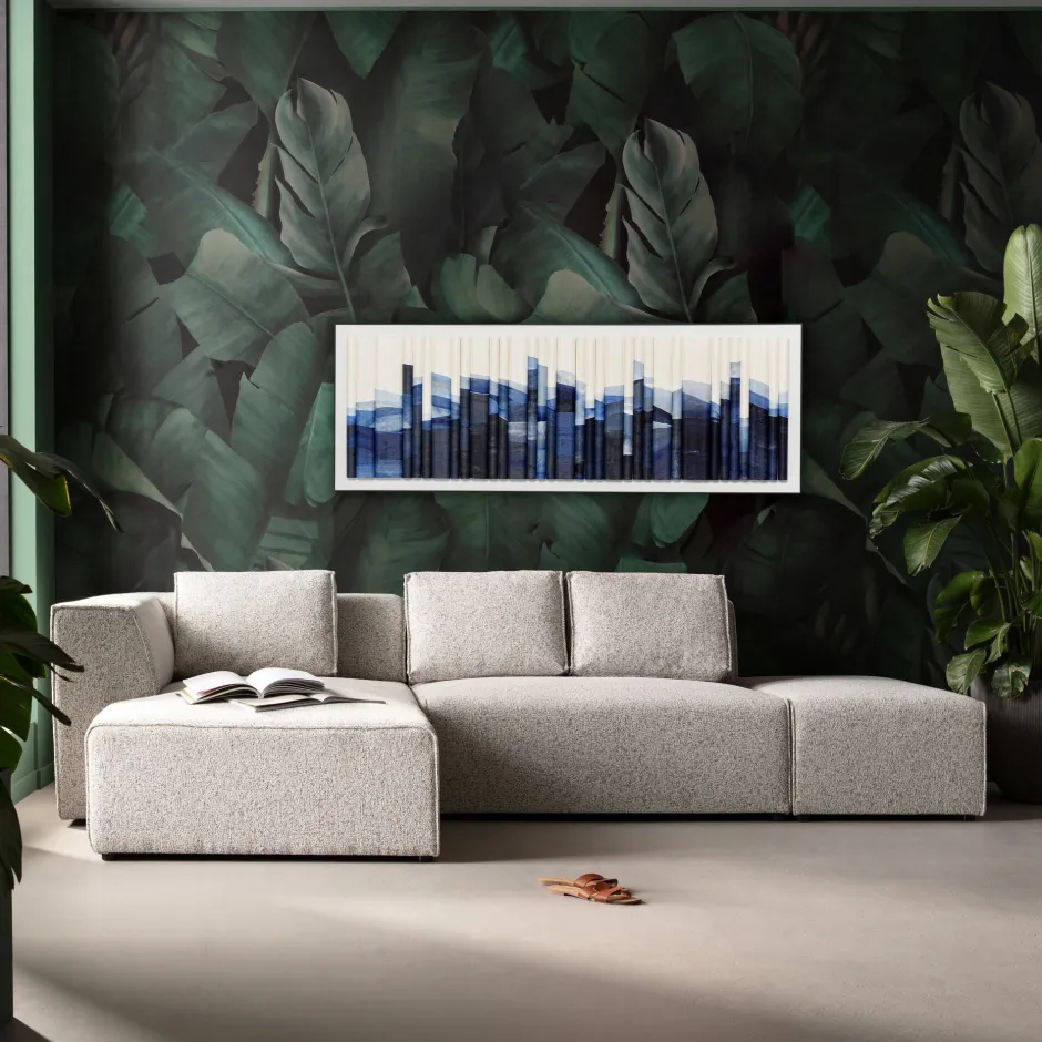 KARE Gerahmtes Bild Shadow Skyline Blue 160x60cm