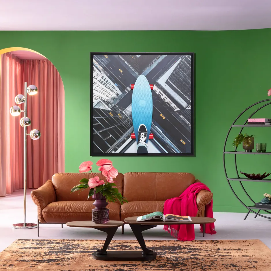 KARE Gerahmtes Bild Skyline Skater 149x149cm