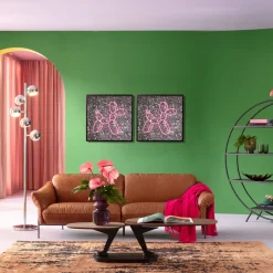 KARE Glasbild Balloon Dog LED 80x80cm