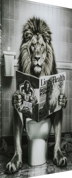 KARE Glasbild Bath Lion 60x80cm